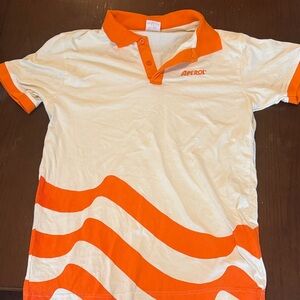 Aperol Women's Orange and White Button Down Shirt